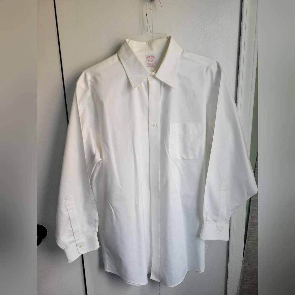 Mens Brooks Brothers White Button Down Shirt